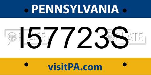I57723S Pennsylvania License Plate