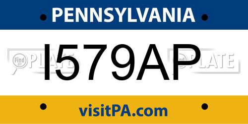 I579AP Pennsylvania License Plate