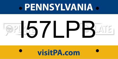 I57LPB Pennsylvania License Plate