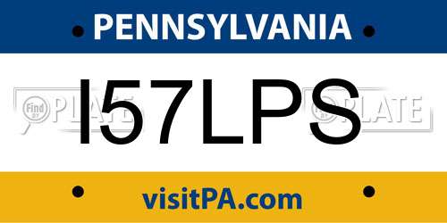 I57LPS Pennsylvania License Plate