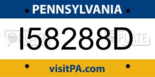 I58288D Pennsylvania License Plate