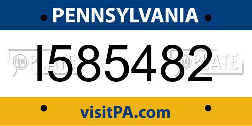I585482 Pennsylvania License Plate