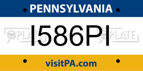 I586PI Pennsylvania License Plate