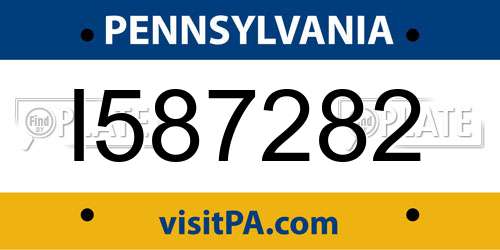 I587282 Pennsylvania License Plate