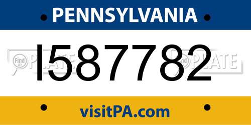 I587782 Pennsylvania License Plate