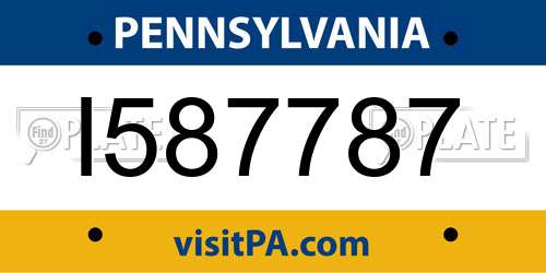 I587787 Pennsylvania License Plate