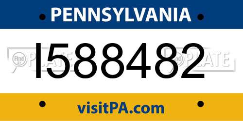 I588482 Pennsylvania License Plate