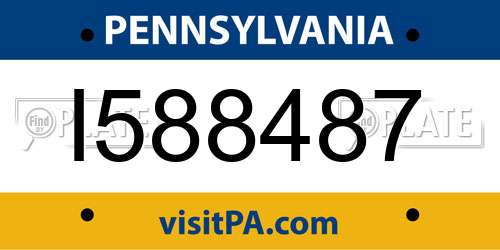 I588487 Pennsylvania License Plate