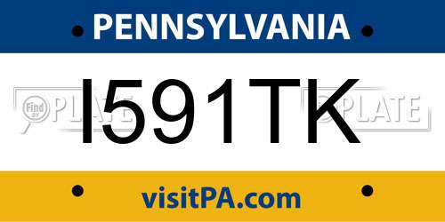 I591TK Pennsylvania License Plate