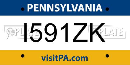 I591ZK Pennsylvania License Plate