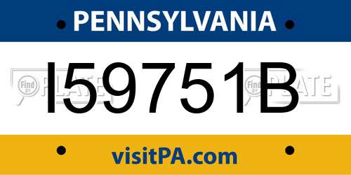 I59751B Pennsylvania License Plate