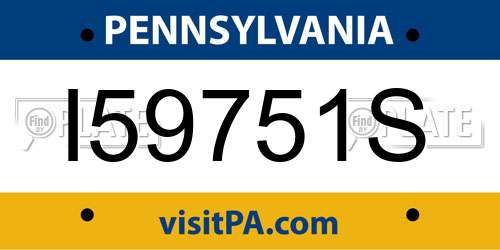 I59751S Pennsylvania License Plate