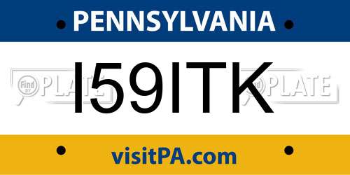 I59ITK Pennsylvania License Plate