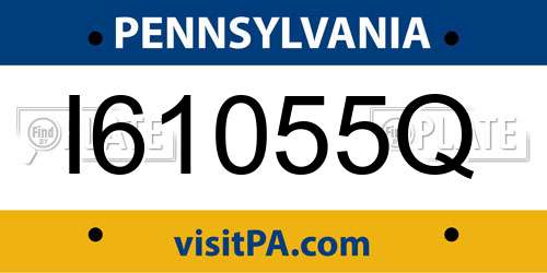 I61055Q Pennsylvania License Plate