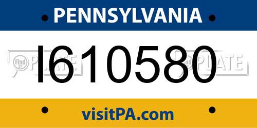 I610580 Pennsylvania License Plate