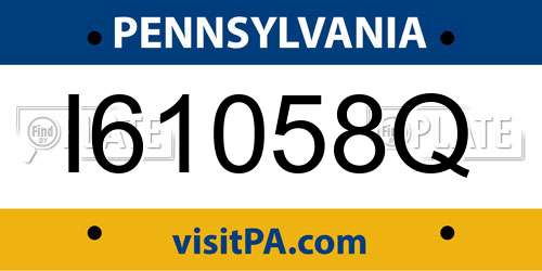 I61058Q Pennsylvania License Plate