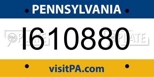 I610880 Pennsylvania License Plate