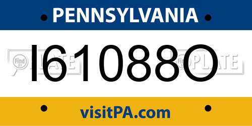 I61088O Pennsylvania License Plate
