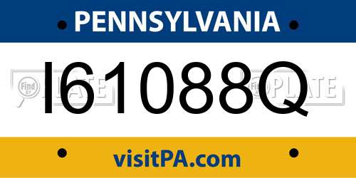 I61088Q Pennsylvania License Plate