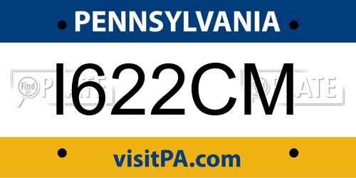 I622CM Pennsylvania License Plate