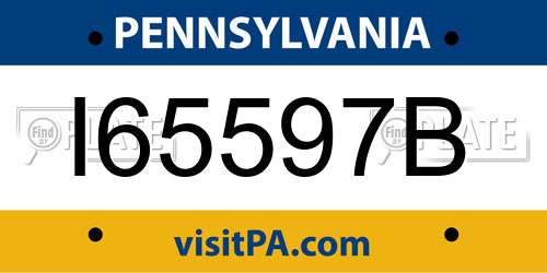 I65597B Pennsylvania License Plate
