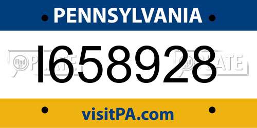 I658928 Pennsylvania License Plate
