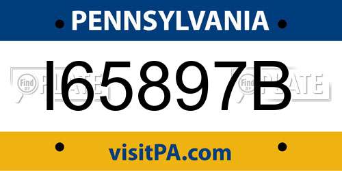 I65897B Pennsylvania License Plate