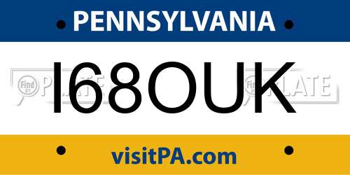 I68OUK Pennsylvania License Plate