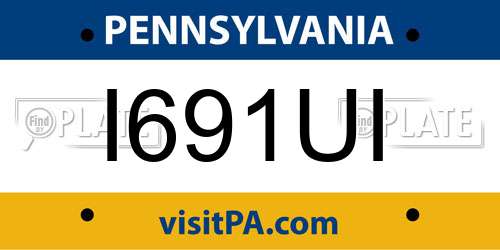 I691UI Pennsylvania License Plate