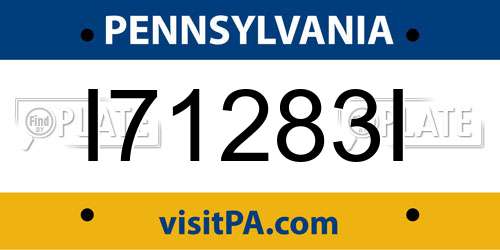 I71283I Pennsylvania License Plate