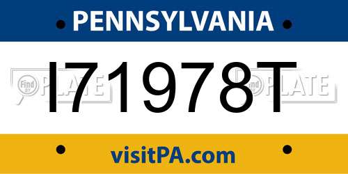 I71978T Pennsylvania License Plate
