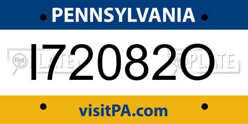 I72082O Pennsylvania License Plate
