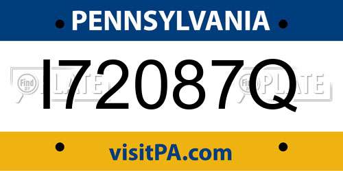 I72087Q Pennsylvania License Plate