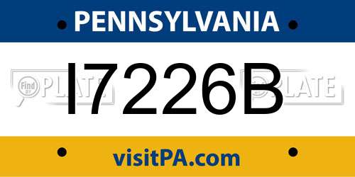 I7226B Pennsylvania License Plate