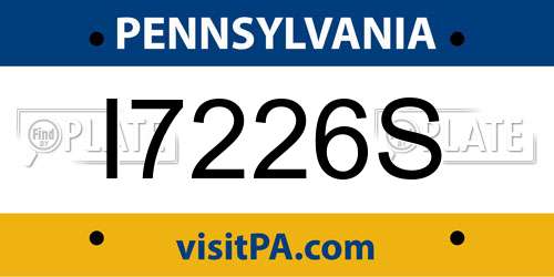 I7226S Pennsylvania License Plate