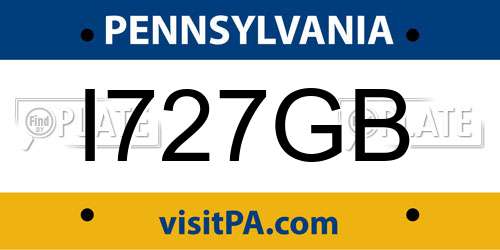I727GB Pennsylvania License Plate