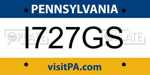 I727GS Pennsylvania License Plate