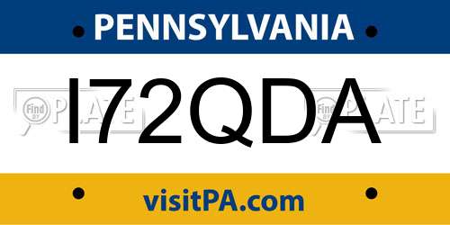 I72QDA Pennsylvania License Plate
