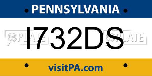 I732DS Pennsylvania License Plate