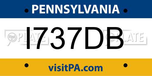 I737DB Pennsylvania License Plate