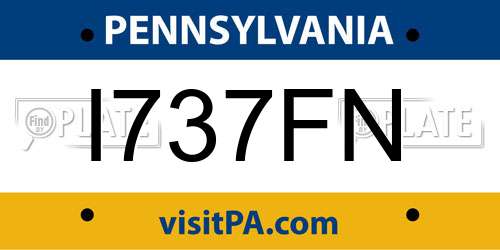 I737FN Pennsylvania License Plate