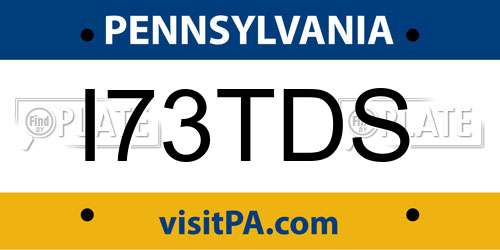 I73TDS Pennsylvania License Plate
