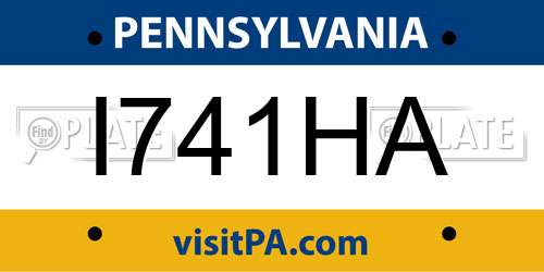 I741HA Pennsylvania License Plate