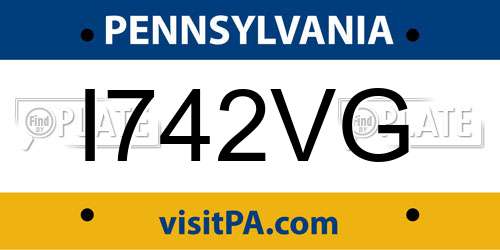 I742VG Pennsylvania License Plate