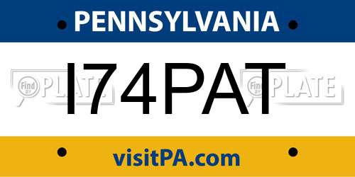I74PAT Pennsylvania License Plate