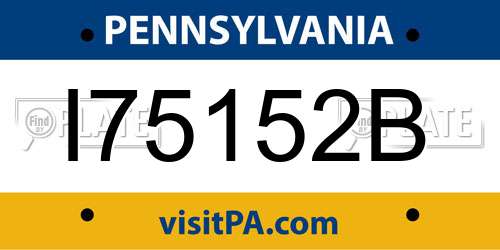 I75152B Pennsylvania License Plate