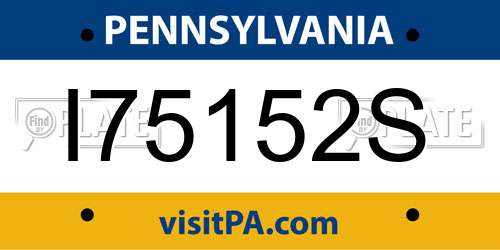 I75152S Pennsylvania License Plate