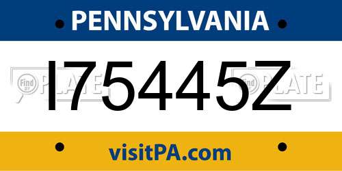 I75445Z Pennsylvania License Plate