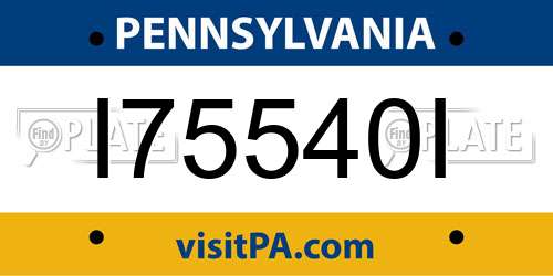 I75540I Pennsylvania License Plate