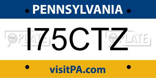 I75CTZ Pennsylvania License Plate